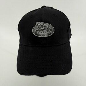 Disney Hat Baseball Cap Black Solid Cotton Metal Logo Plate Member